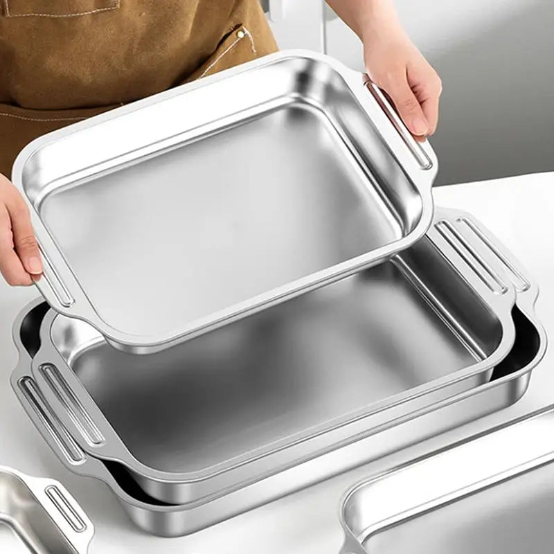 Stainless Steel Deep Dish Baking Pan with Lid | Oven Safe Baking Pan Axl