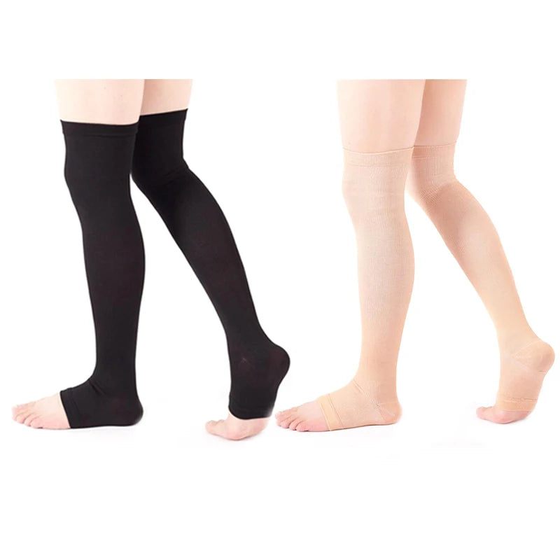 Thigh High Open Toe Compression Stockings – Men & Women Thigh High Stockings Axl