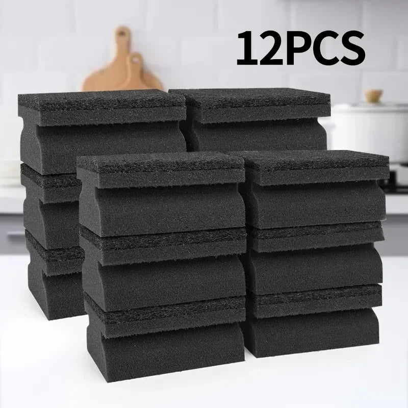 12-Pack Black Kitchen Sponges – Thick, Durable & Absorbent Kitchen Cleaning Sponge Axl
