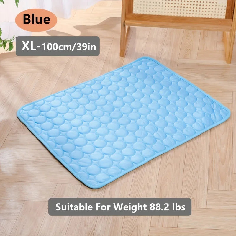 KEMORELA XL Pet Cooling Mat – Absorbent Pad for Cats & Dogs Pet Cooling Mat Axl Blue XL-100cm