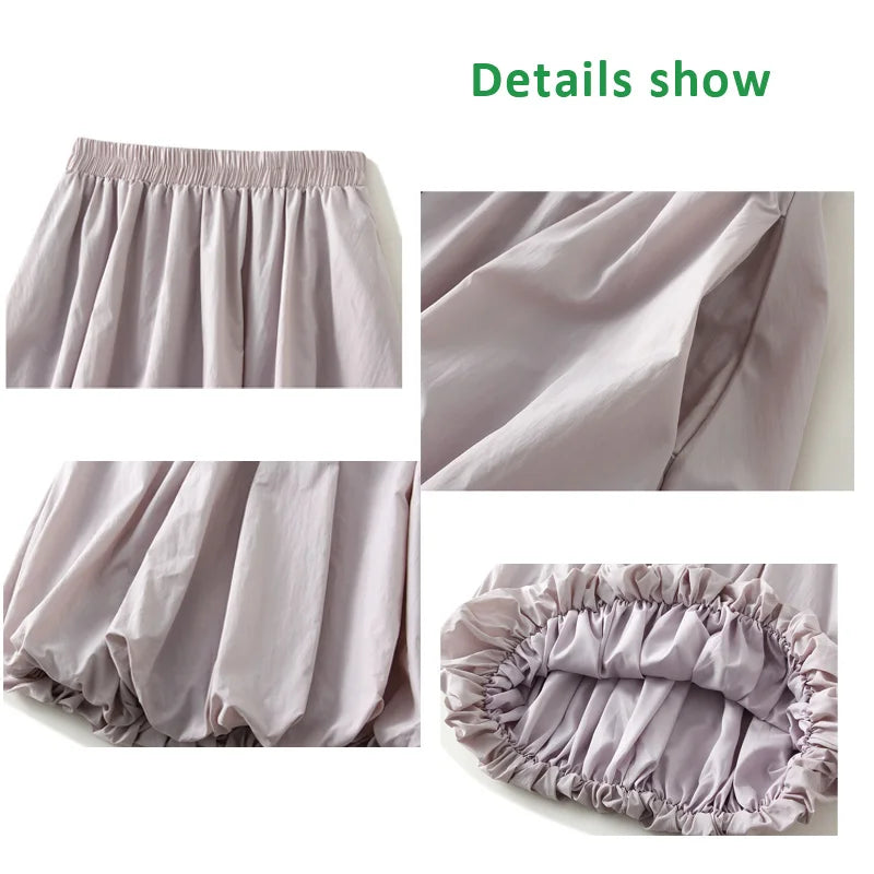 Women's Floral Midi Skirt – High Waist Lantern Style One Size Floral Midi Skirt Axl