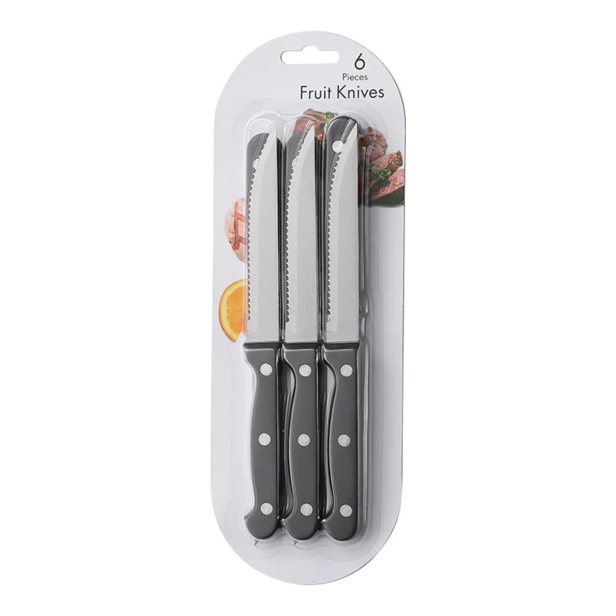 Serrated Stainless Steel Steak Knives Set – 6 or 12 Pcs Steak Knife Set Axl 6pcs-black