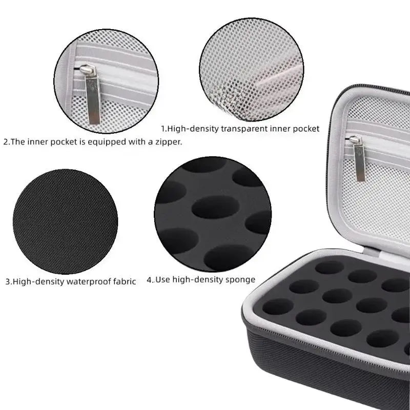 15-Grid EVA Hard Shell Medicine Vial Organizer Travel Case Medicine Storage Case Axl