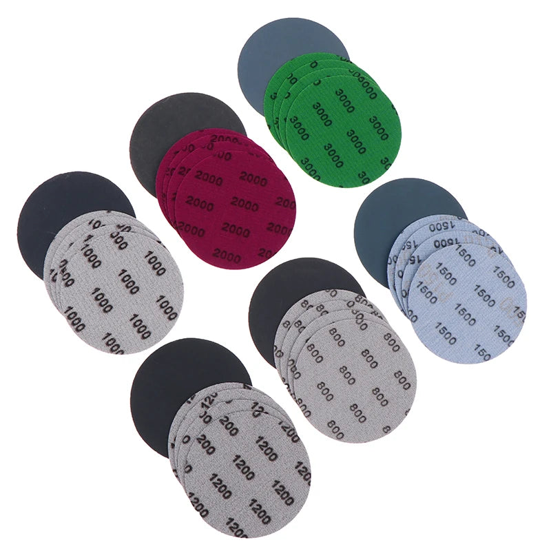 30Pcs 3-Inch Wet Dry Sanding Discs 800–3000 Grit Hook & Loop Sanding Discs Axl