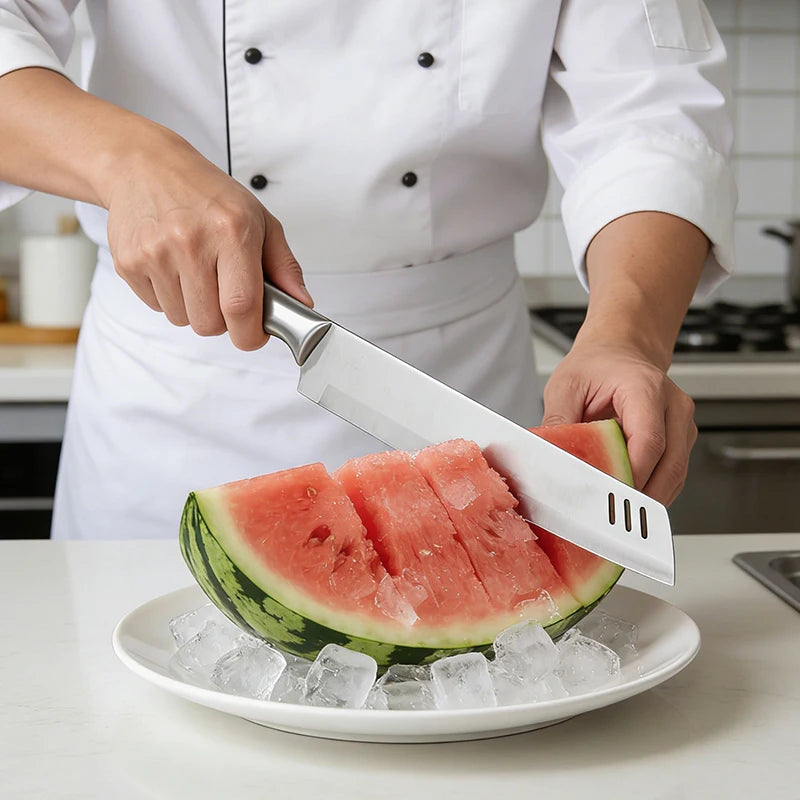 InLeung Large Stainless Steel Fruit Chef's Knife with Sheath Chef's Knife Axl