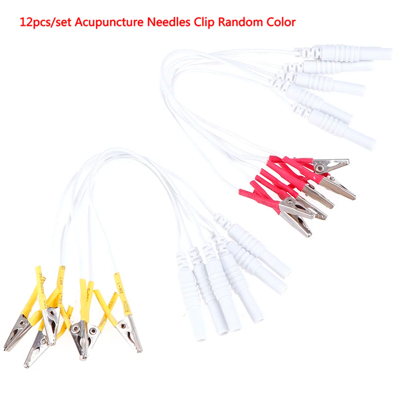 12-Pack Alligator Clip Lead Wires for TENS & Muscle Stimulators TENS Accessory Cables Axl
