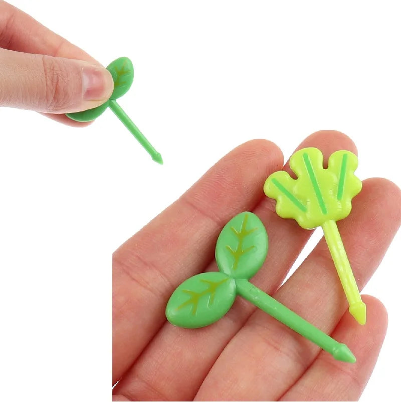 8-Piece Leaf Fruit Forks – Kids Bento Lunch Box Picks Food Picks Set Axl