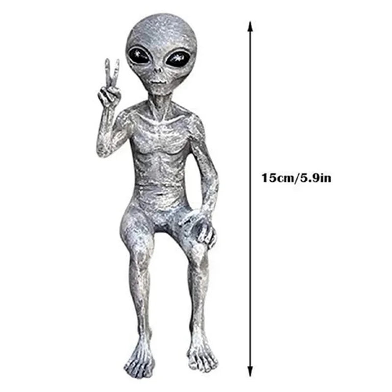 Space Alien Resin Garden Statue – Outdoor Figurine Ornament Garden Resin Figurine Axl