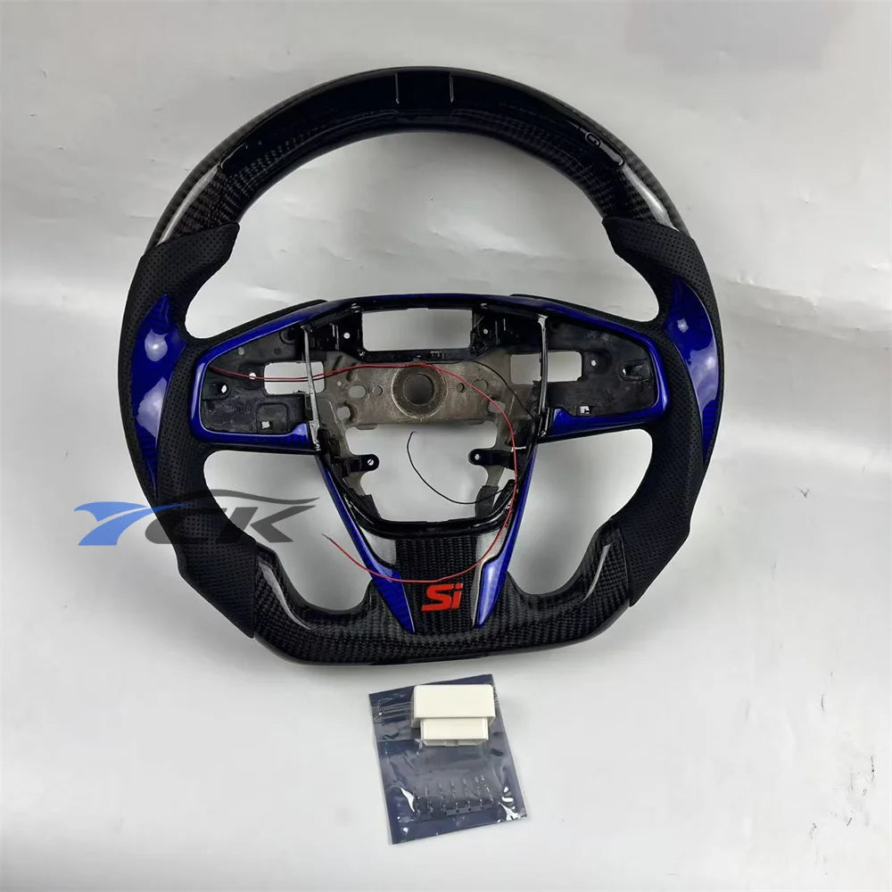 LED Carbon Fiber Steering Wheel – 2016–2021 Honda Civic Custom Steering Wheel Axl