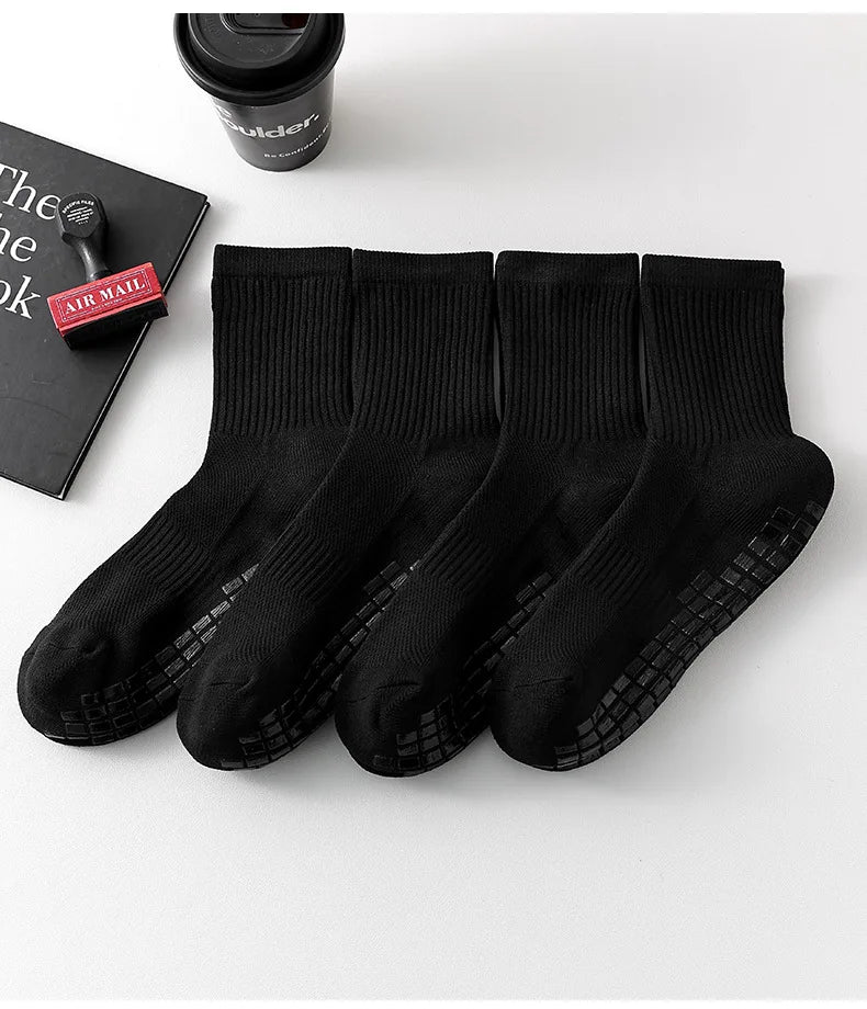Anti-Slip Cotton Sports Socks – Football, Basketball & Running Sports Socks Axl 4pairs black One Size