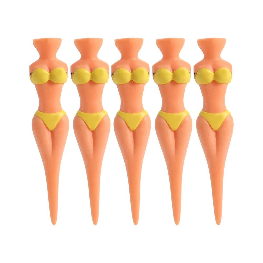 Bikini Lady Golf Tees – 5 Pack Colorful Novelty Golf Tees Golf Tees Axl yellow