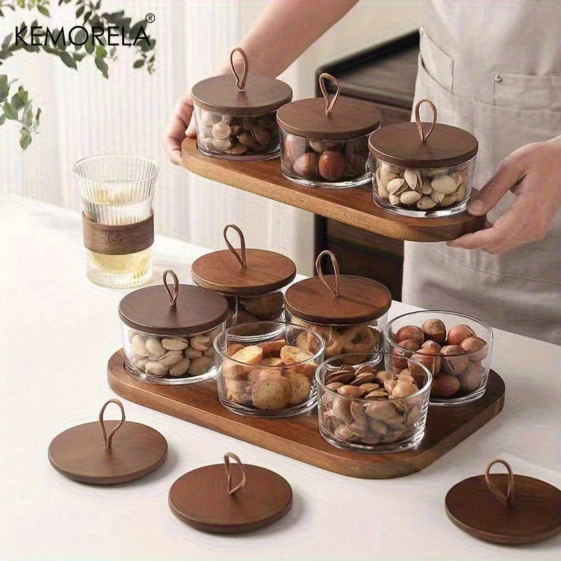 Retro Glass Serving Tray with Lid – 3/4 Grid Compartments | KEMORELA Glass Serving Tray Axl