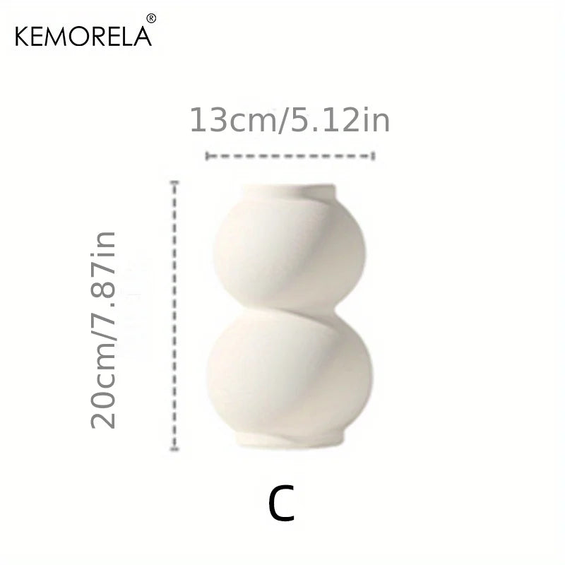 Nordic Ceramic Donut Vase – Hollow Flower Pot Home Decor Decorative Ceramic Vase Axl as photo shows 3