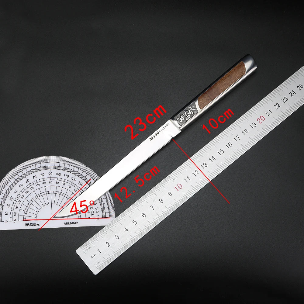 XUAN FENG M390 Steel Chef Knife – 9" Sharp Wood Handle Chef Knife Axl