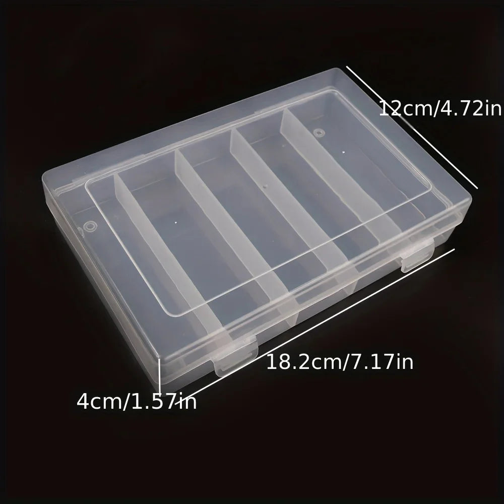 Transparent Nail Polish & Glue Storage Box – 5 Compartments Nail Polish Organizer Axl