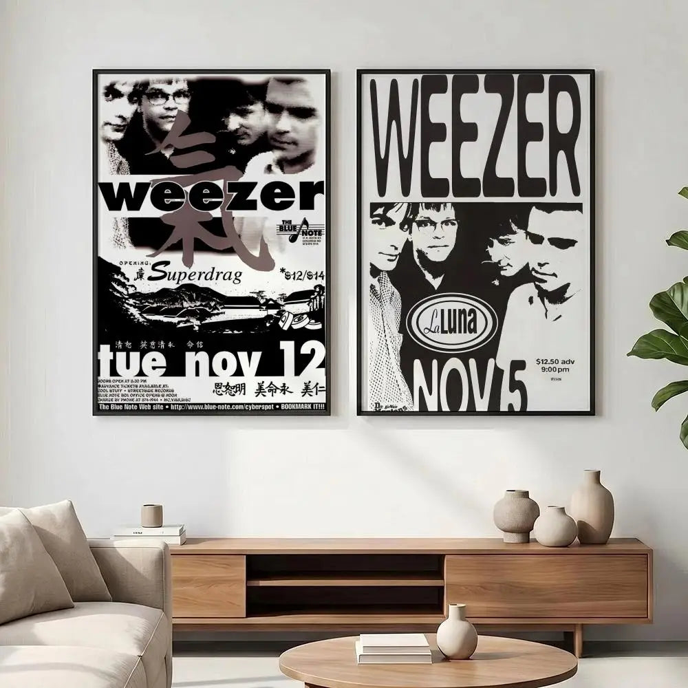 Weezer Band HD Art Poster – Waterproof Sticky Wall Decor Wall Art Poster Axl