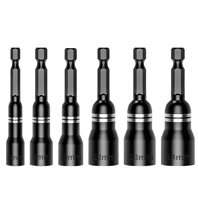 6-Piece Magnetic Socket Nut Driver Set 6–14mm | Hex Drill Bit Socket Driver Set Axl China Mainland