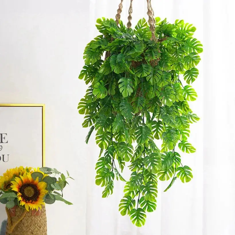 Artificial Turtle Leaf Vine – UV-Proof Wedding & Garden Decor Artificial Hanging Vine Axl