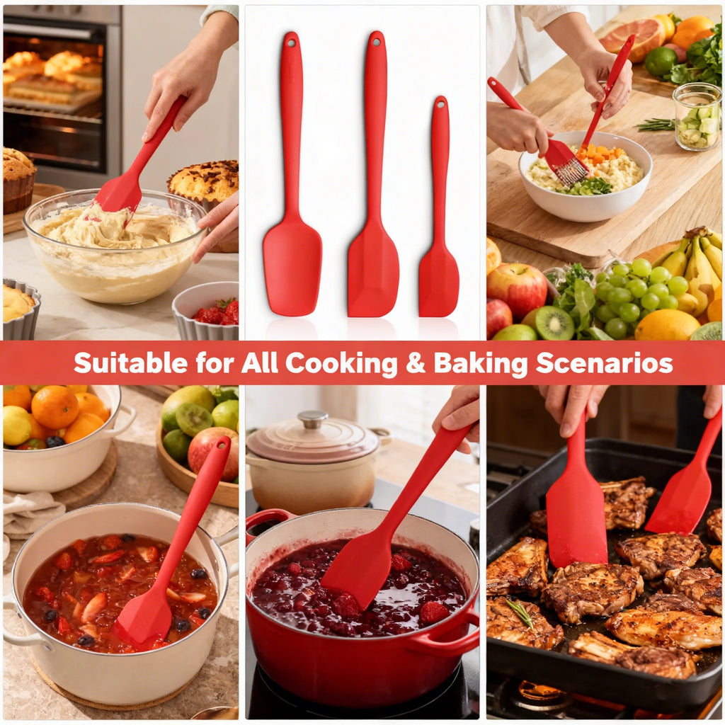 3-Piece Silicone Baking Set – Butter Scoop, Spatula & Scraper Silicone Baking Set Axl