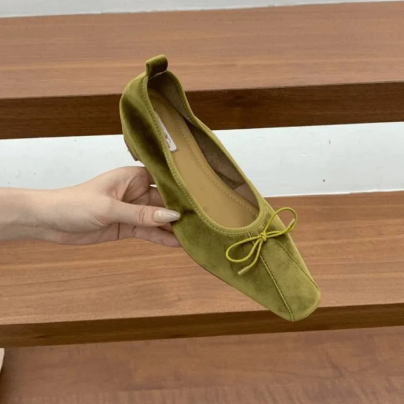 Women's Square Toe Flat Slip-On Shoes – Anti-Slip Dance Flats Women's Flat Shoes Axl