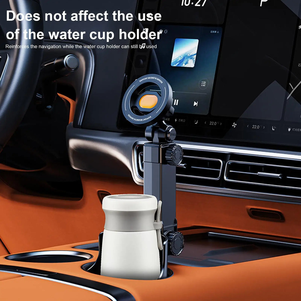 2-in-1 Magnetic Cup Holder Car Phone Mount | 360° Rotating Car Phone Mount Axl