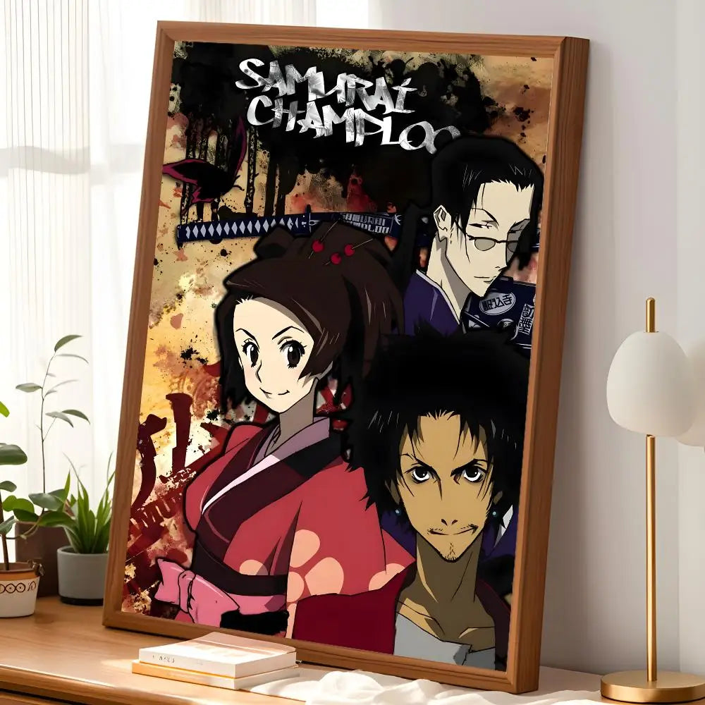 Samurai Champloo Anime Poster – Self-Stick HD Waterproof Wall Art Anime Wall Poster Axl