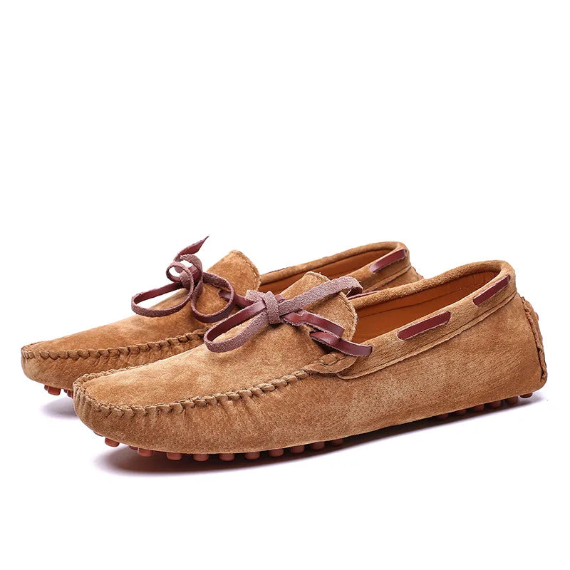 Men's Slip-On Suede Loafers – Soft Sole Casual Shoes Size 38–49 Men's Loafers Axl Brown Casual Shoes 42