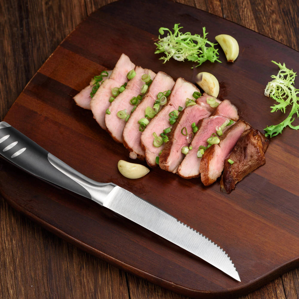 Stainless Steel Serrated Steak Knife Set – 4, 6 or 8 Piece Steak Knife Set Axl