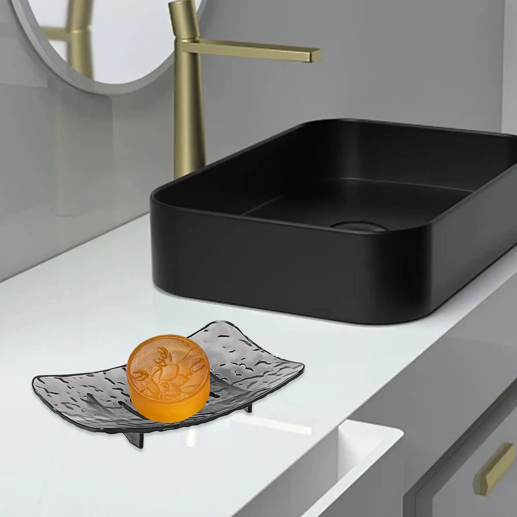 Soap Dish with Drain Hole – Non-Slip Bar Soap Tray S & L Soap Dish Tray Axl