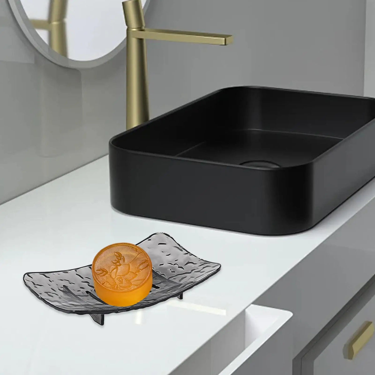 Soap Dish with Drain Hole – Non-Slip Bar Soap Tray S & L Soap Dish Tray Axl