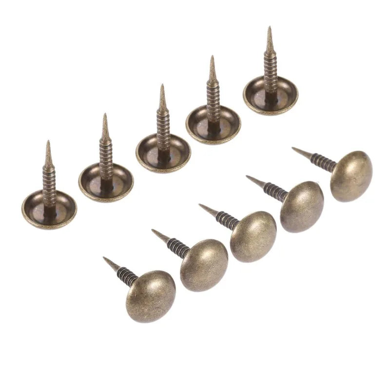 100Pcs Antique Bronze Upholstery Nails Tack Studs 8x15mm – Furniture Upholstery Tack Nails Axl