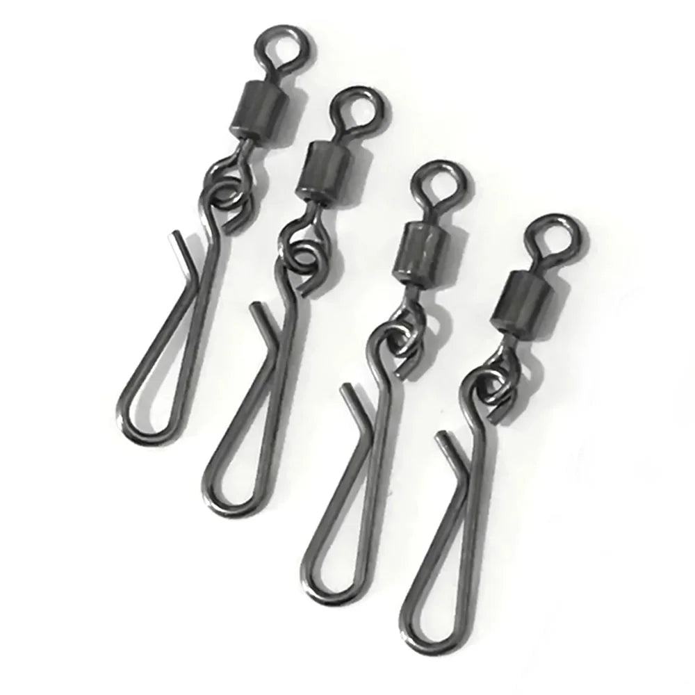 50-Piece Stainless Steel Fishing Rolling Swivels with Hook Fishing Swivels Axl