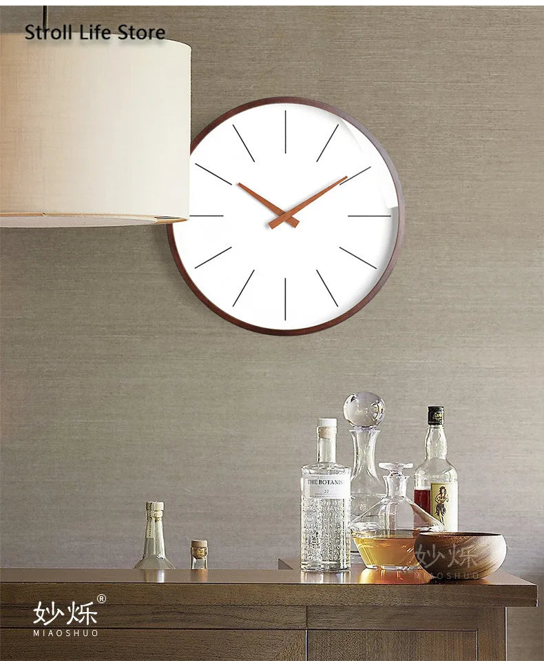 Large Bamboo Wood Silent Wall Clock – Nordic Modern Decor Silent Wall Clock Axl