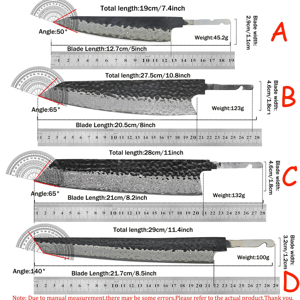 67-Layer Damascus Steel Blank Blade – DIY Sashimi Knife Damascus Knife Blank Axl