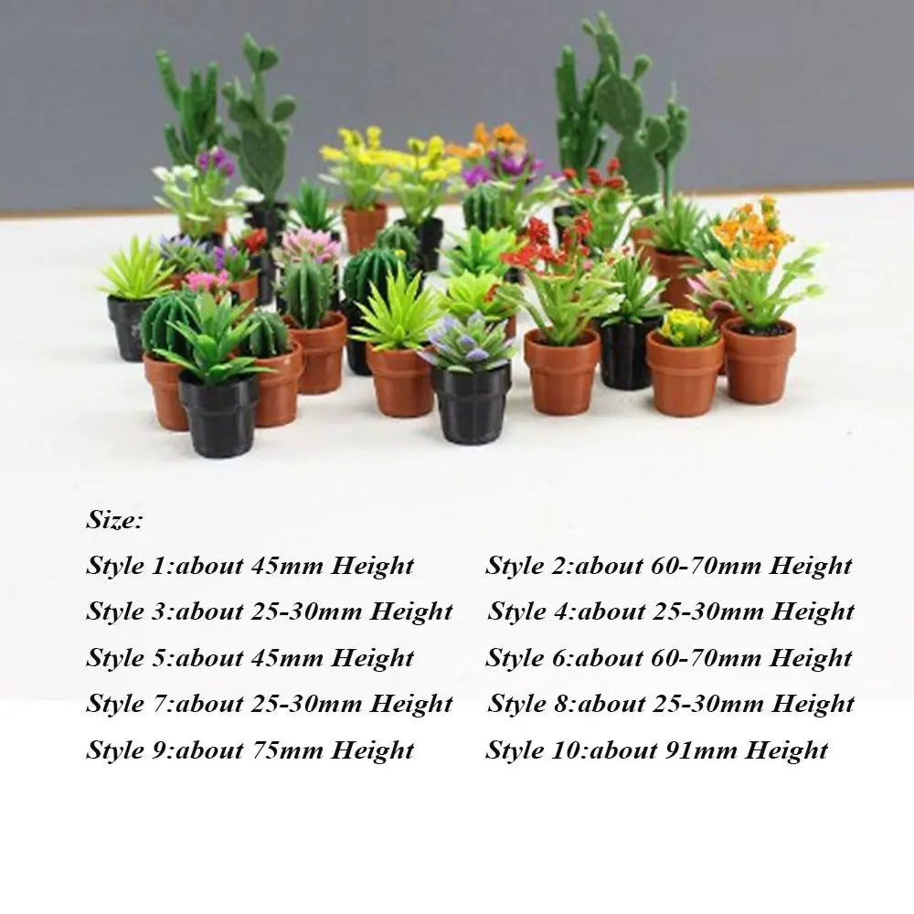 3-Pack 1:12 Dollhouse Miniature Potted Plants & Bonsai Decor Dollhouse Accessories Axl
