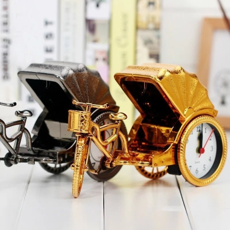 Retro Rickshaw Alarm Clock – Kids Decorative Bedside Clock Decorative Alarm Clock Axl