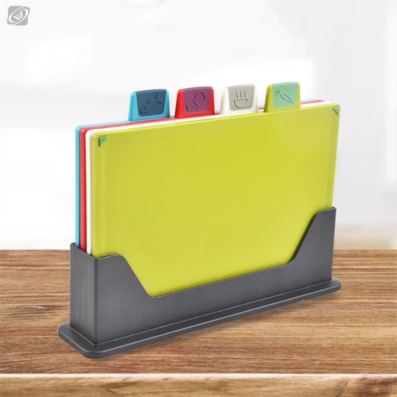 4-Piece Cutting Board Set with Holder – Non-Slip & Colour-Coded Cutting Board Set Axl 5PCS