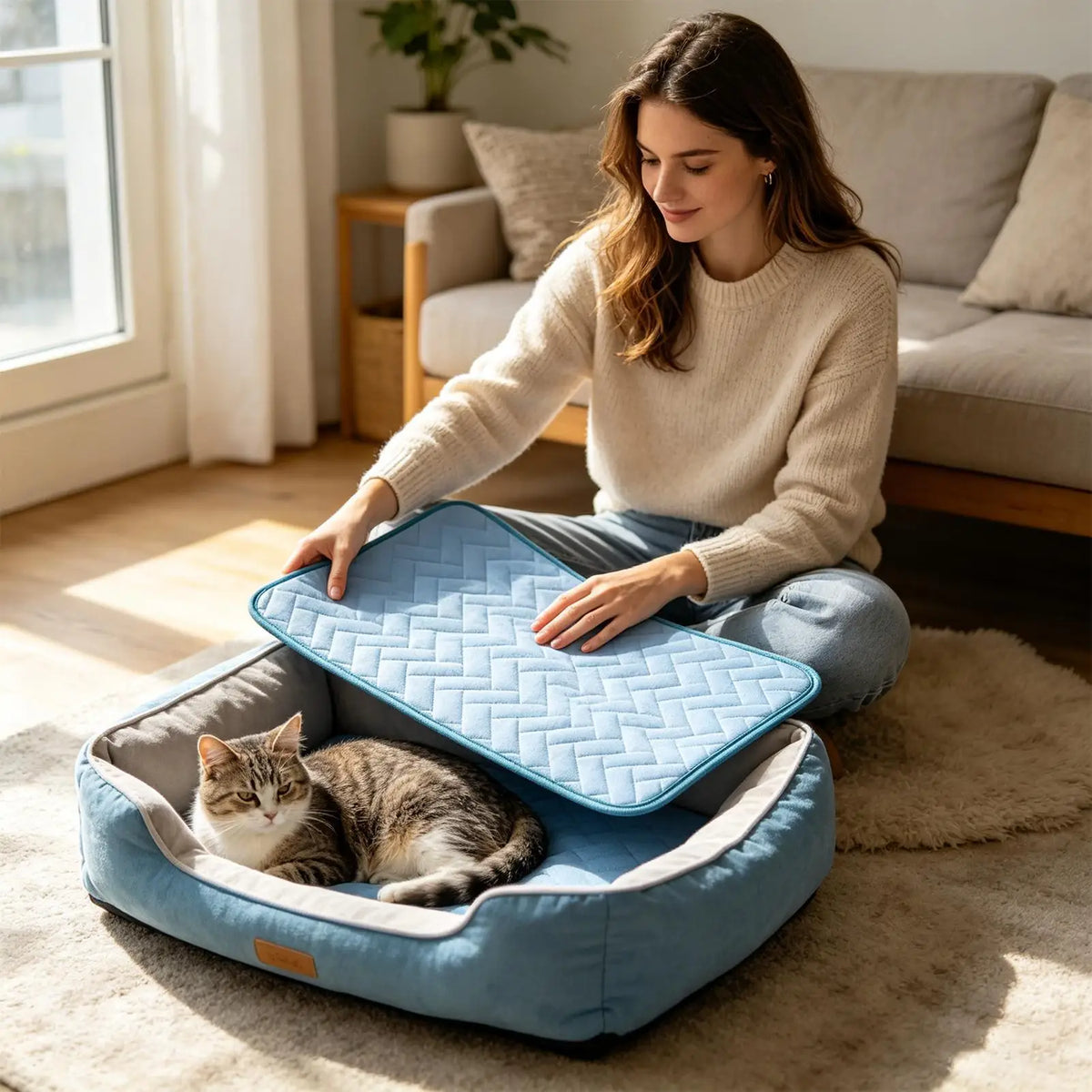 Pet Cooling Mat for Dogs & Cats | Ice Silk Kennel Pad S–2XL Pet Cooling Mat Axl