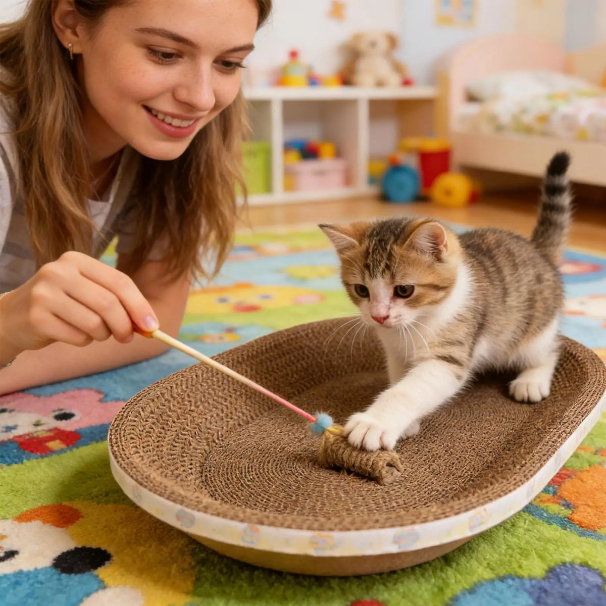Oval Corrugated Cat Scratcher Board – Scratch & Lounge Pad Cat Scratcher Pad Axl