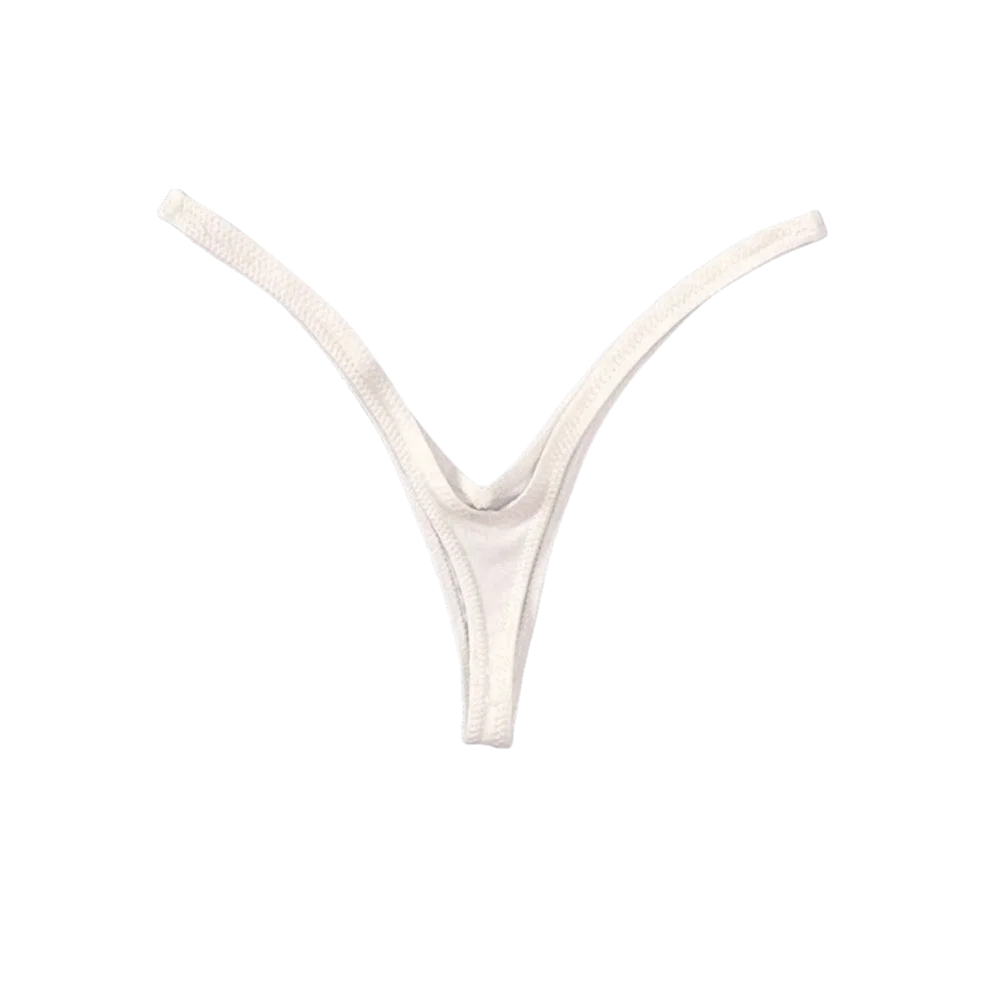 Women's Cotton Low-Rise Thong – Deep V T-Back Panties Women's Thong Panties Axl White M 1pc