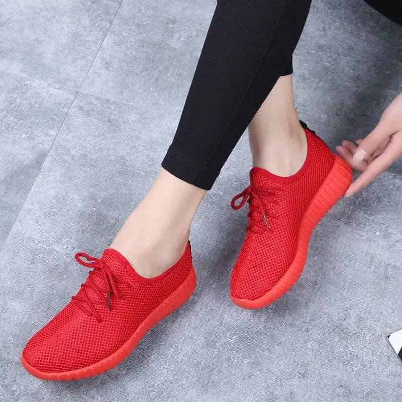 Women's Vulcanized Sneakers – Breathable Gym & Walking Shoes Women's Sneakers Axl Red 39
