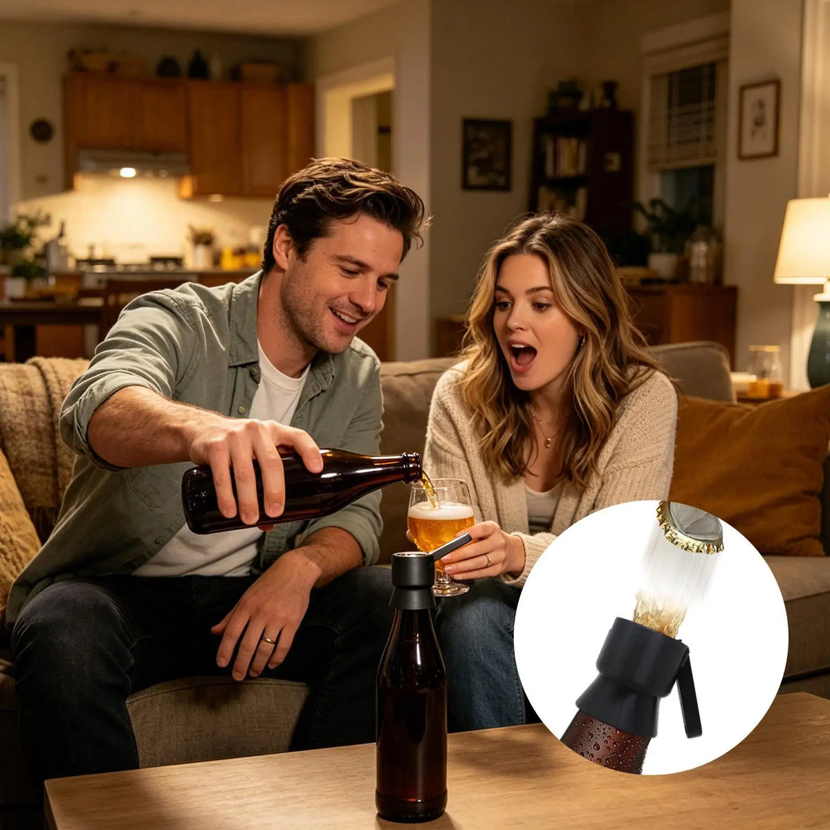 Funny Push-Down Bottle Opener – Cap Launcher for Bar & Party Novelty Bottle Opener Axl