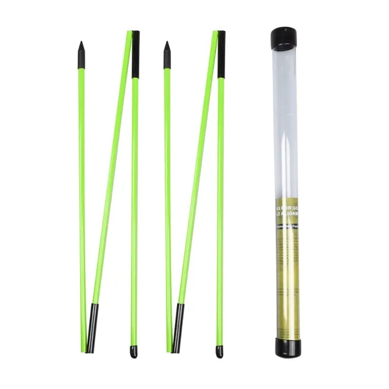 Collapsible Golf Alignment Sticks & Swing Trainer Set Golf Training Aid Axl Green-1set