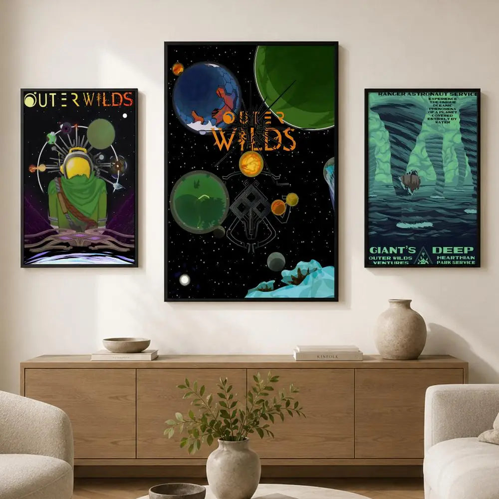 Outer Wilds PVC Wall Poster – Peel & Stick HD Game Art Wall Art Poster Axl