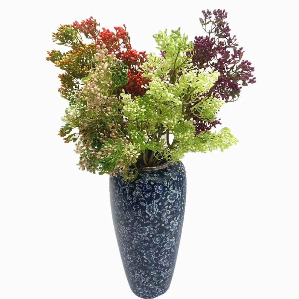 Faux Milan Berry Branch Stem – 3 Forks Artificial Flower Artificial Floral Stem Axl