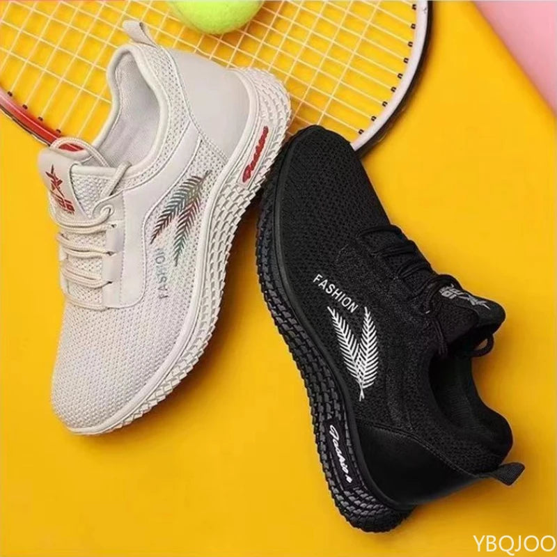 YBQJOO Women's Breathable Mesh Casual Sneakers – Soft Flat Shoes Women's Casual Sneakers Axl