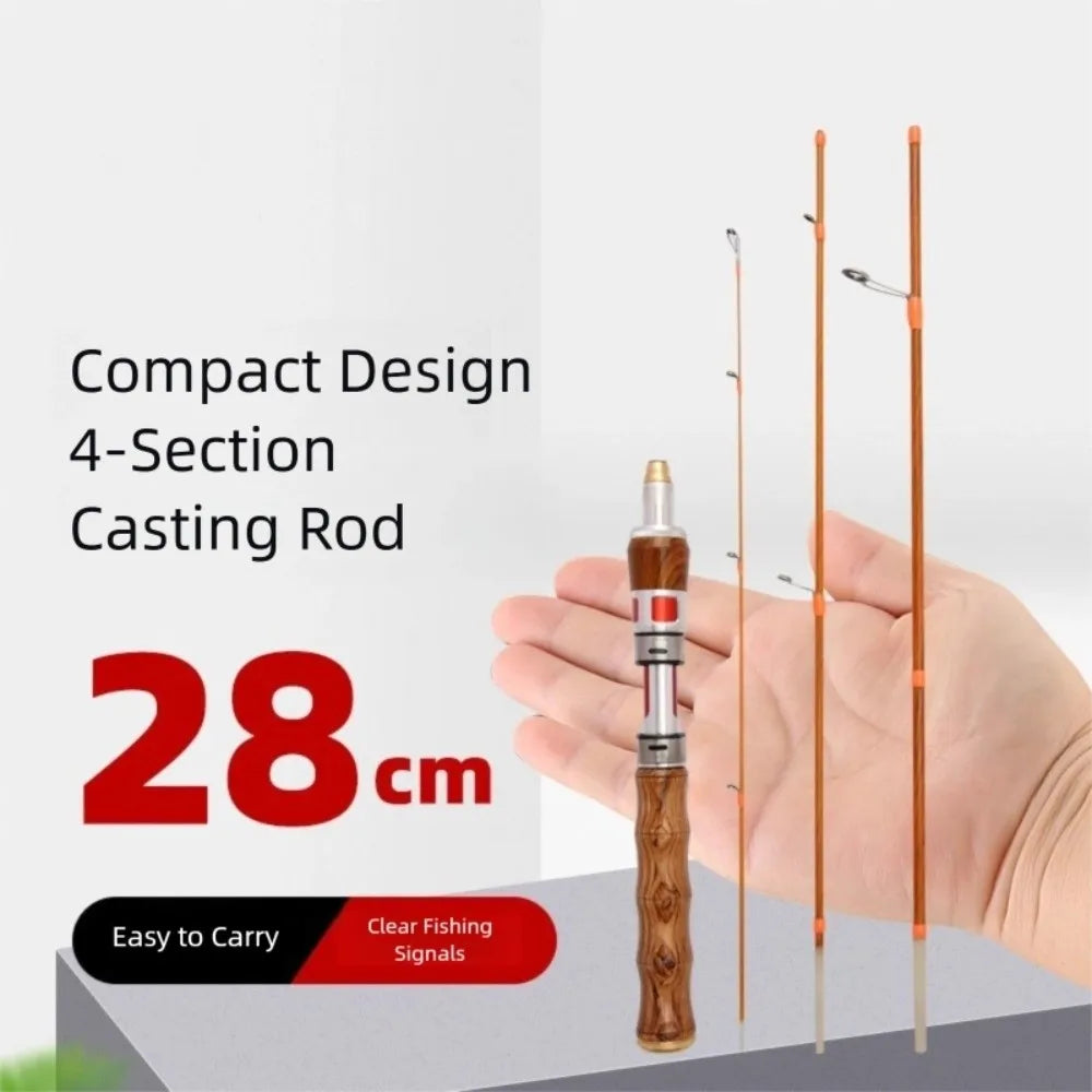 1.4m Carbon Fiber Spinning Travel Rod – 4-Section UL Fishing Pole Spinning Fishing Rod Axl