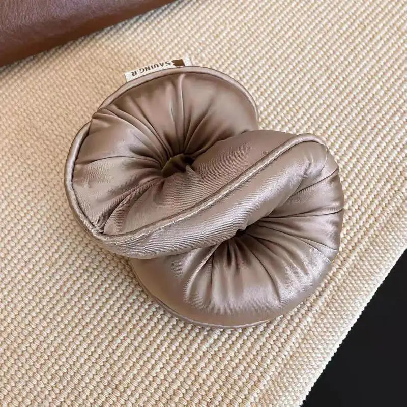 Satin Sponge Hair Scrunchies – Soft Elastic Ponytail Holders Hair Scrunchies Axl Champagne