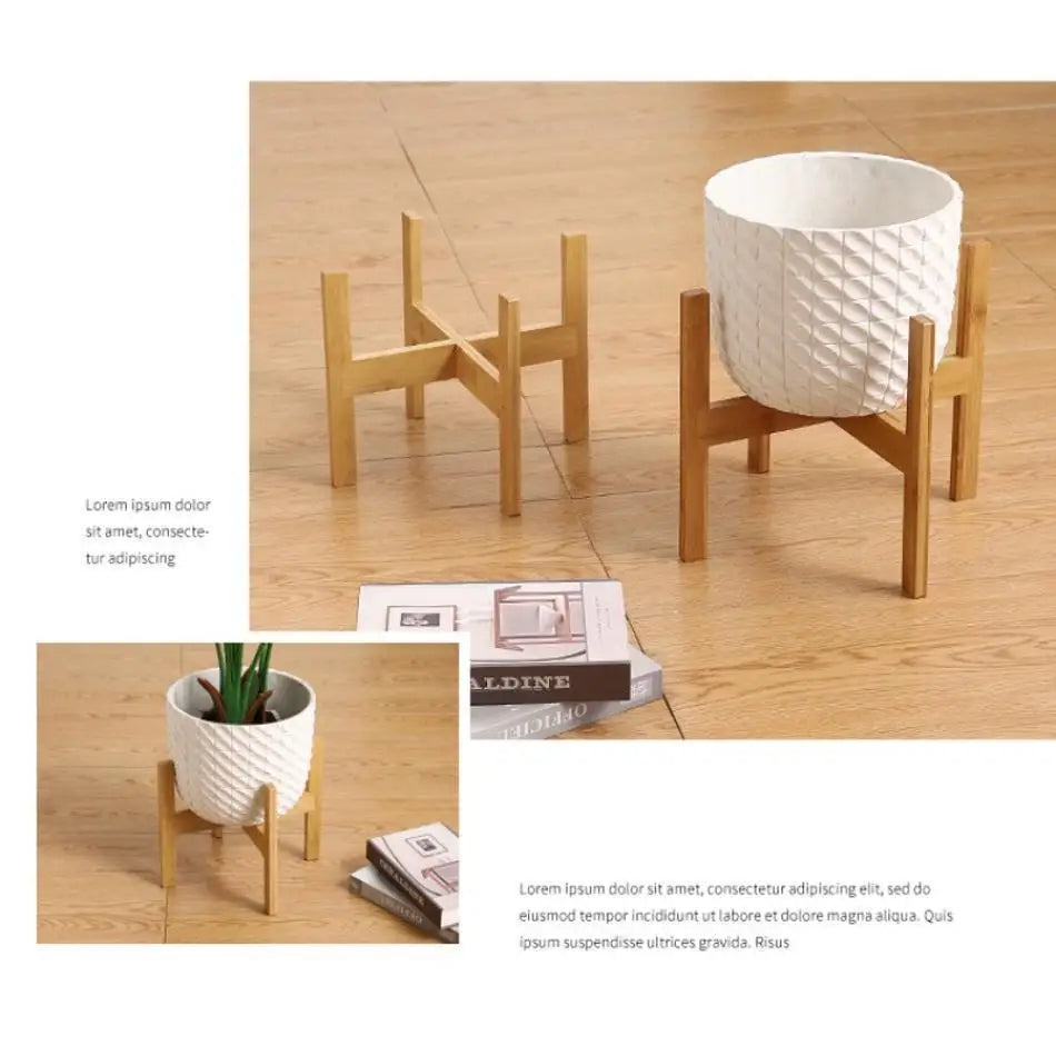 Wood Flower Pot Stand – 10/12 Inch Four-Legged Display Holder Plant Pot Stand Axl