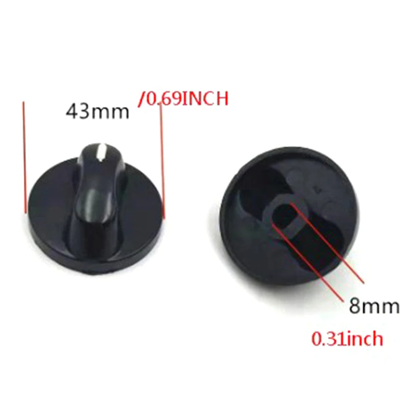 2Pcs Gas Stove Ignition Switch Knobs – 8mm Universal Plastic Stove Replacement Knobs Axl